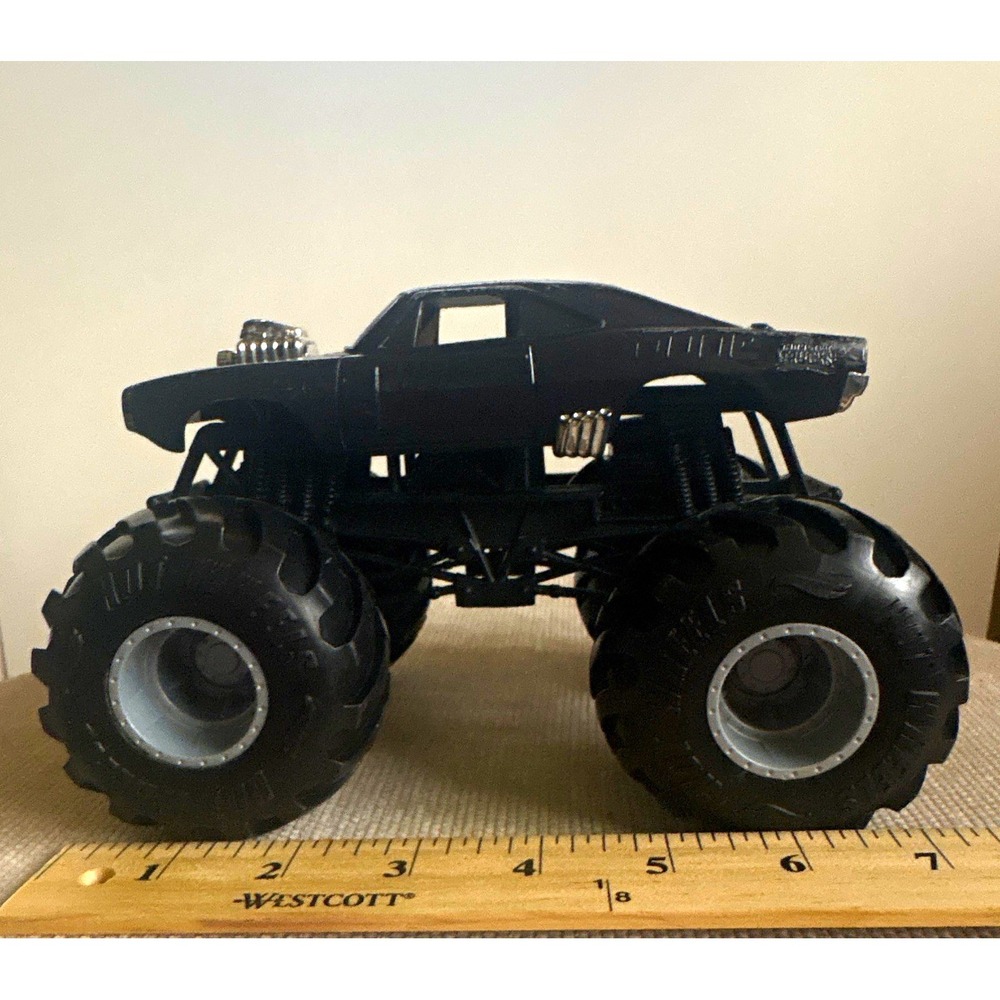 Black Monster Truck Toy Vehicle, Oversized Tires, 7 in